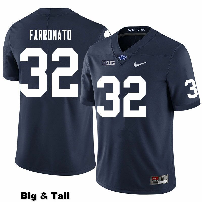 NCAA Nike Men's Penn State Nittany Lions Dylan Farronato #32 College Football Authentic Big & Tall Navy Stitched Jersey EWT3798ZM